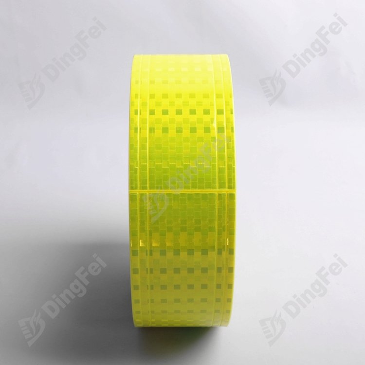 Fluorescent Yellow Sparkle Pattern Reflective PVC Tape For Clothing - 